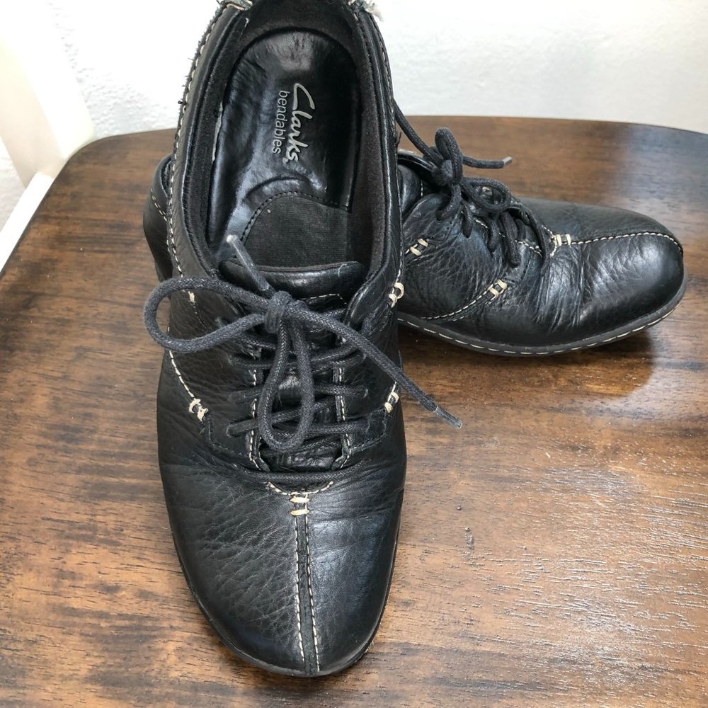 Women's Clarks Bendables Shoes, black leather 6.5M